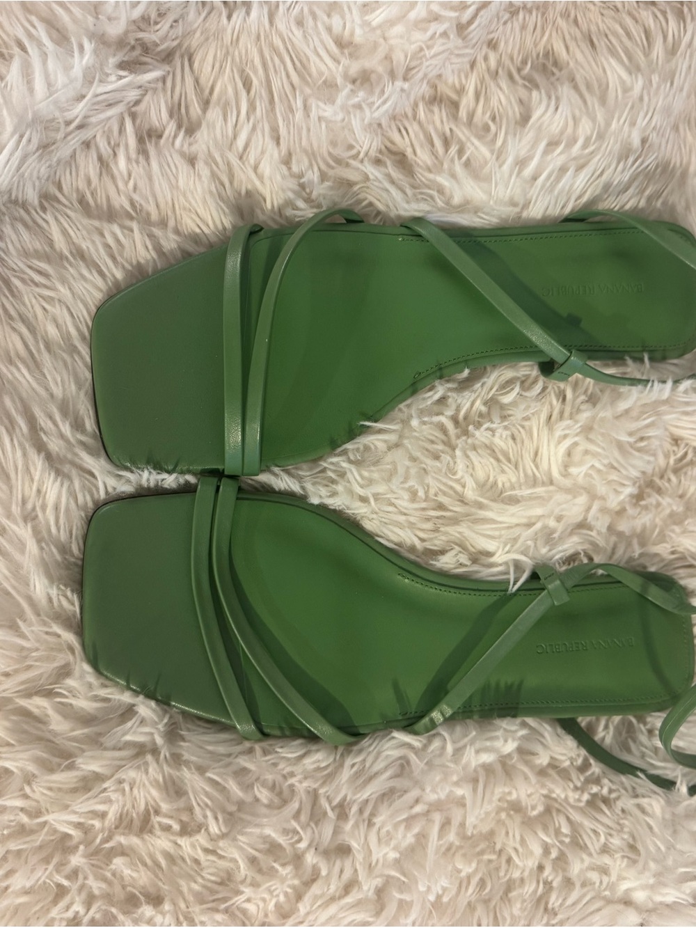 Banana Republic 💚 Green Gladiator Kitt Strappy Square-Toe Sandals 💚 NIB - Picture 2 of 6